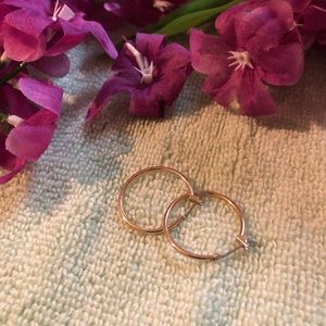 Thin gold hoop pierce earrings